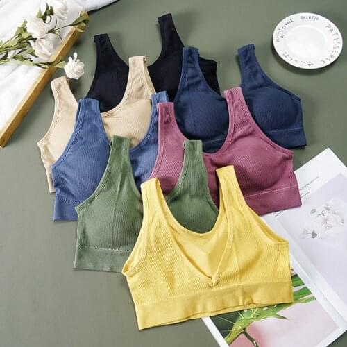 Women Seamless Bra Push Up Vest Bralette Brassiere Comfortable Non-Adjusted Straps Solid Underwear Female Lingerie Free Shipping