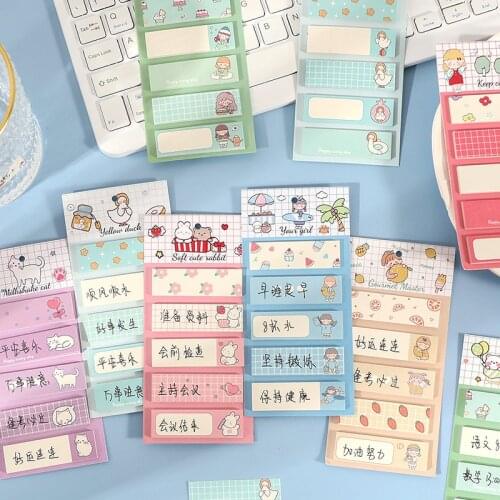 100Pcs/set kawaii Rabbit girl index Sticky Memo Pad Diary Stationary Flakes Scrapbook Decorative Cute Self-Stick Notes
