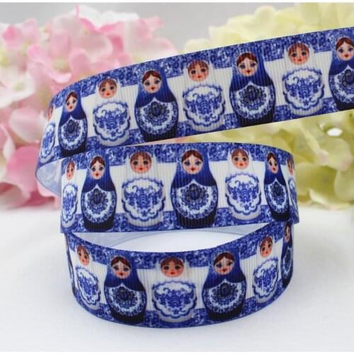 16607-72, 25mm Cartoon Matryoshka Frosgrain Ribbon, Accessories Webbing, DIY handmade materials Ribbon