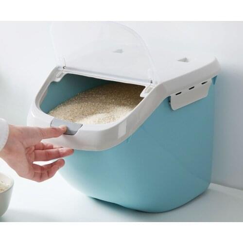 2020Hot Rice Container Kitchen Food Rice Storage Box Flour Grain Cereal Container Dust-Proof Kitchen Organizer Automatic Lid
