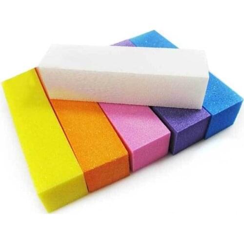 3pcs/lot Nail File Mulitcolor Sponge Rectangle Nail Buffer Polish Nail Art Care Tools Beauty Tools Free Shipping