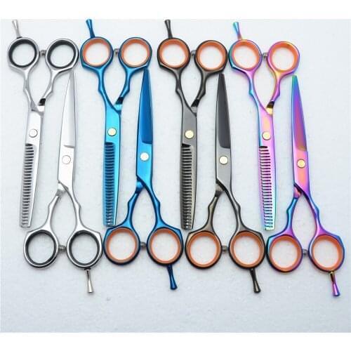 5.5'' 16cm Customized Logo 440 Professional Hair Scissors Hairdressing Cutting Shears Thinning Scissors Hair Styling Tools C1004
