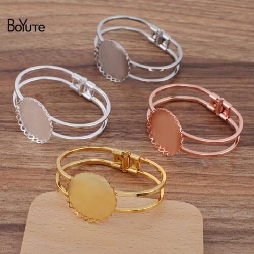 BoYuTe (5 Pieces/Lot) 20MM 25MM Blank Bracelet Base Settings DIY Metal Brass Bracelet Jewelry Accessories