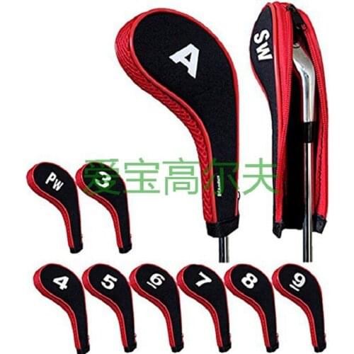10pcs Golf Clubs Putter Cover Head Iron Club Set Protector Long Zipper Outdoor Golf Putter Accessories