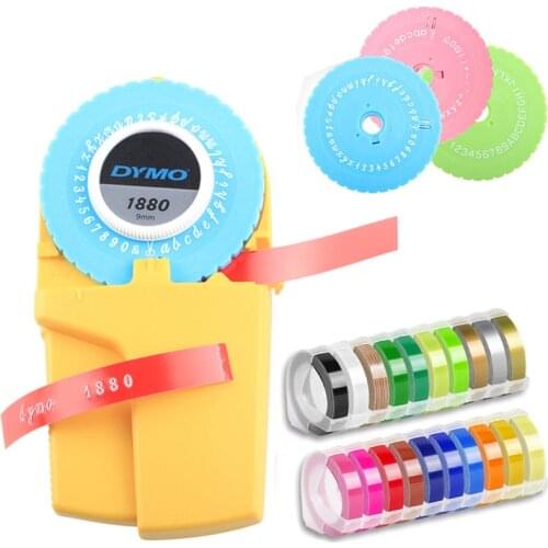 Dymo 1880 Manual Label Maker for 9mm(3/8'') 3D Embossing pvc Label labels for Dymo DIY Label printer typewritter