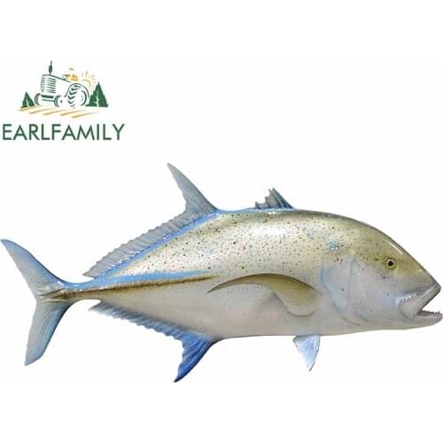 EARLFAMILY 13cm x 6.5cm For Bluefin Trevally Fish Motorcycle Car Stickers Vinyl Material Decal Waterproof Suitable for VAN RV