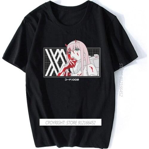 Bloody Zero Two From Darling In The Franxx T Shirt Tees Clothing Short Sleeve Shirts Tshirt Design Funny Anime Tees Streetwear
