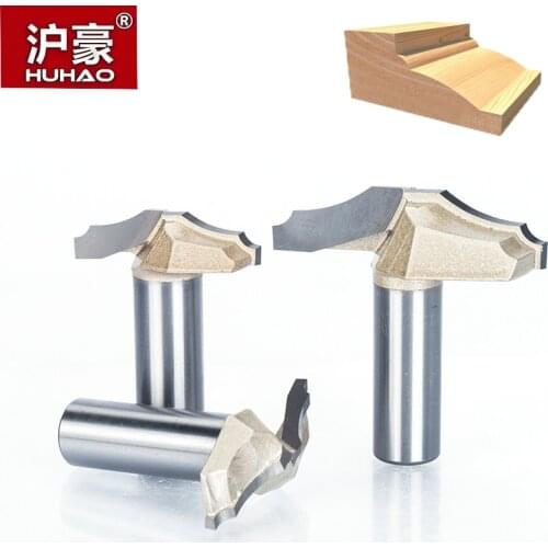 HUHAO 1pc 1/2" 1/4" Shank Trimmer Router Bits For Wood Tungsten Carbide Woodworking Engraving Endmill Tools For Hard Wood MDF