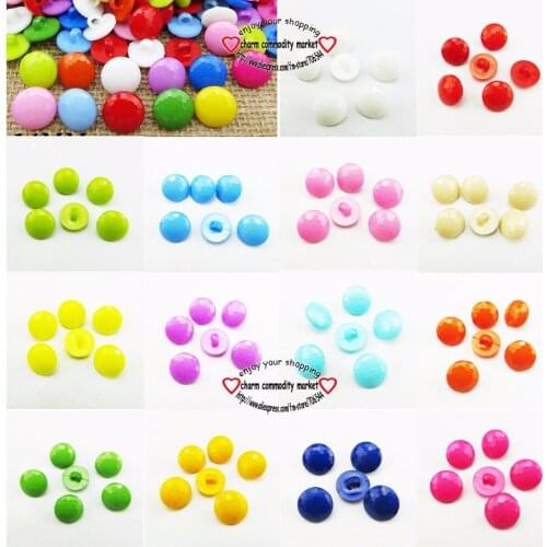 50PCS round Dyed Plastic ball buttons 14MM coat boots sewing clothes accessory pearl button decoraton P-077G