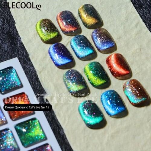 ELECOOL Cat Magnetic Nail Polish Gel Soak Off UV LED Nail Varnish Lacquers Shiny Glitter Beauty Design Cat Polishes