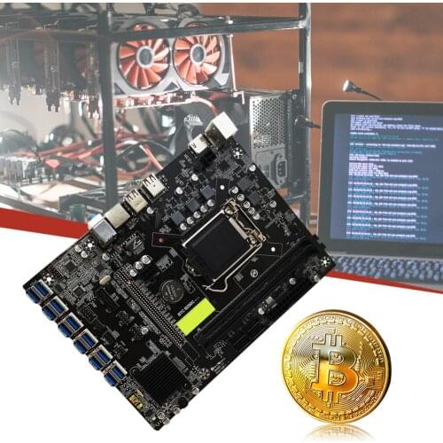 B250C BTC 12P Desktop Computer Mining Motherboard PCI Express Graph Card DDR4 CPU Miner Board Supports LGA1151 Gen6/7 HDMI