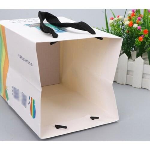 Matte Lamination luxury white paper bag custom print handmade cosmetic paper package bags --XP2011