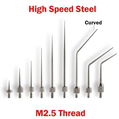 R0.4 OD 40mm/50mm Measure Length M2.5 Thread HSS Guage Micrometer Pin Pointed Taper Head Straight Dial Indicator Tip Probe