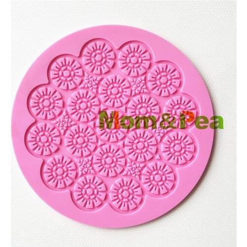 Mom&Pea GX221 Round Lace Mold Cake Decoration Fondant Cake 3D Mold Food Grade Silicone Mould