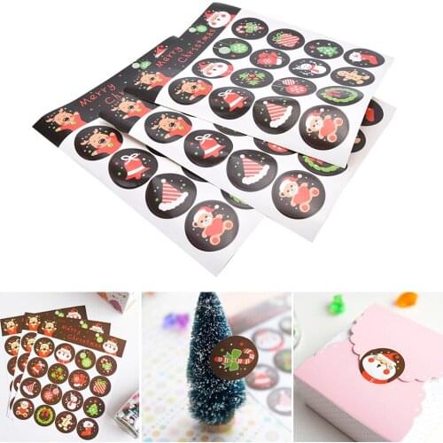 Food Wrapping Stickers Merry Christmas Badge Sticker Envelope Seal Gifts