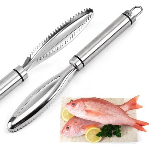Stainless Steel Fish Scales Scraping Graters Fast Remove Fish Cleaning Peeler Scraper Fish Bone Tweezers Kitchen Accessorie Tool