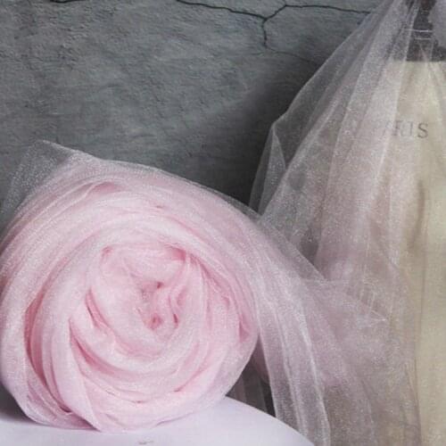 Peach Glitter Tulle Fabric by the Meter,Soft Mesh Red,yellow,blue,Purple,white,gray,green and Pink Fabric for Dress Fabric