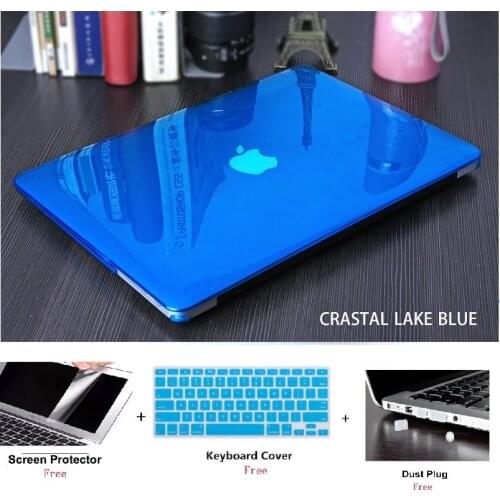 Crystal Laptop Case Keyboard Cover Screen Film Dust Pulg For Apple Macbook Air /Pro /Retina /Touch Bar & ID 11 12 13 15.4 inchs