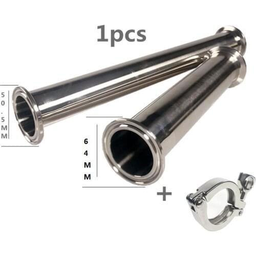 WZJG Sanitary Tri Clamp Type Spool Tube With 51/64MM 38/50.5MM Ferrule Clamp SS316 4/6/8/12/18/24" Length Tube Thickness 1.5mm