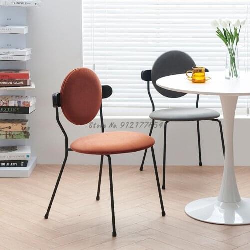 Nordic creative light luxury dining chair simple home backrest dressing chair makeup net red ins modern desk leather stool