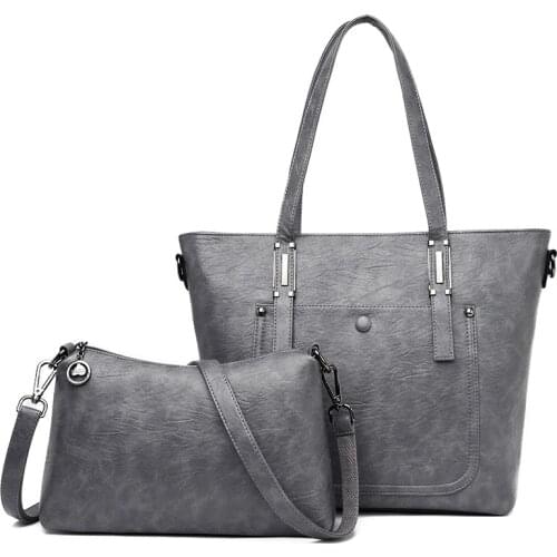 Ladies Hand Bags Casual Crossbody Bags for Women 2 Set Luxury Brand Women Handbags Large Capacity Tote Bag Designer Soft Leathe