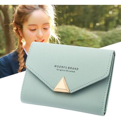 1 Pcs Women Student Wallet Purse Short Design Small PU for Coin Money Cards Holder FBE2