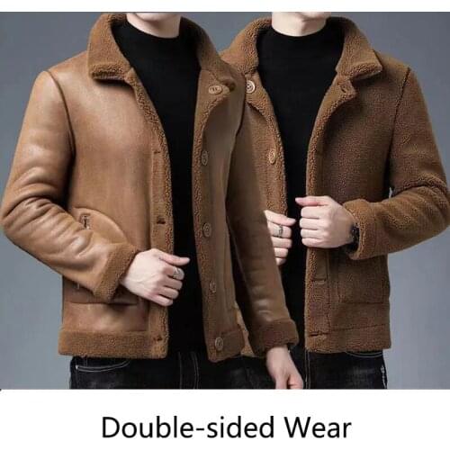 Winter Suede Thick Fleece Men Wool Outwear Overcoat Luxury Men Clothing Casual Teddy Woolen Warm Coat Jacket Male Outerwear 8XL