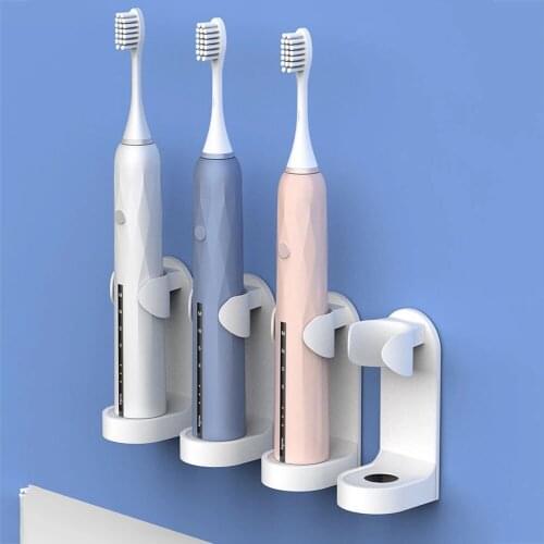 1Pc Creative Traceless Stand Rack Toothbrush Organizer Electric Toothbrush Wall-Mounted Holder Space Saving Bathroom Accessories
