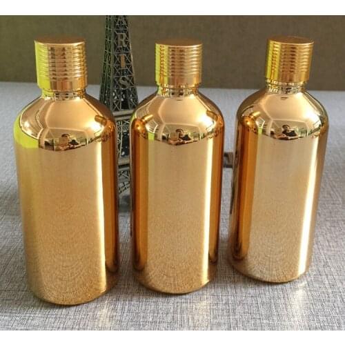 100ml essential oil glass dropper bottle golden plated makeup containers refillable cosmetics bottles empty travel container