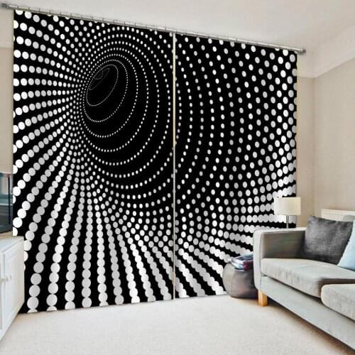 2 Panel/Set 3D Window Curtains black and white curtains 3D Window Curtains For Living Room Bedroom Drapes cortinas