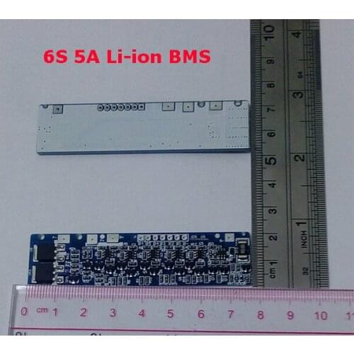 2PCS/a lot 6S 5A lipo lithium Polymer BMS/PCM/PCB battery protection board for 6 Packs 18650 Li-ion Battery Cell