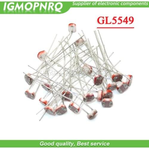 20pcs 5549 light dependent resistor photoresistor resistor GL5549 5mm photosensitive resistance 35513 IGMOPNRQ IGMOPNRQ