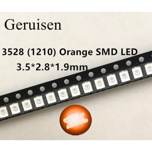 2000PCS SMD Led 3528/1210 Orange/amber Smd/smt Plcc-2 High Quality Ultra Bright Light-emitting Diodes free Shipping