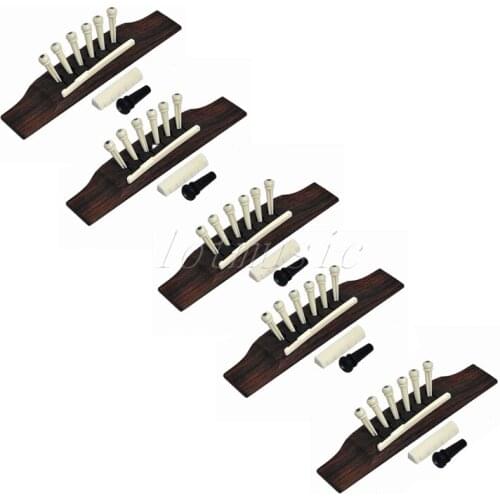 5 sets Acoustic guitar bridge Bone Pins Saddle Nut Guitar Parts New
