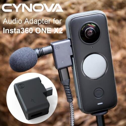 For Insta360 ONE X2 Audio Adapter Mic Adapter Microphone Charging Cable Connector for Insta360 one x2 Panoramic Camera Accessory