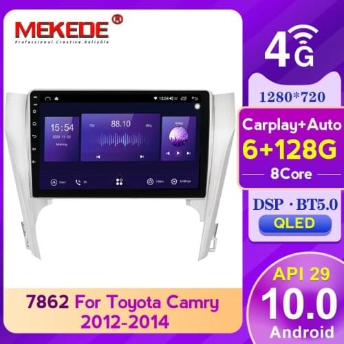 Carplay auto QLED screen DSP Car dvd radio multimedia Player for Toyota Camry 7 XV 50 55 2011 - 2014 6+128G 4G LTE BT5.0