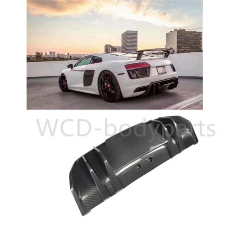 For AUdi R8 Vorstlener-Style Carbon Fiber Lip/Rear Spoiler/Rrar Diffuser Trim Body Kit Tuning Part For R8 Wing Splitter