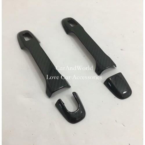 For Toyota C-HR CHR 2017 2018 Front Door Handle Bowl Cover Exterior Decoration Trim Carbon Fibre Sticker Car-Styling Accessories