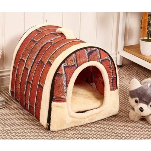 Pet Dog House Nest with Mat Foldable Pet Dog Bed Cat Bed House for Small Medium Dogs Travel Kennels for Cats Pet Products