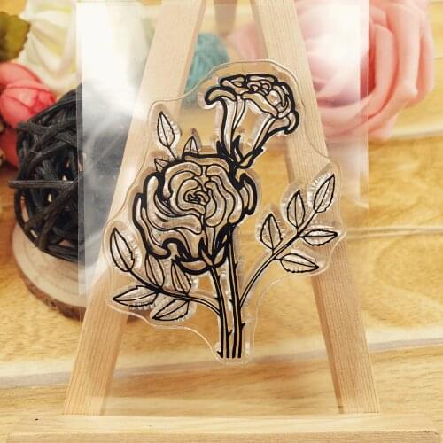 Hot selling rose alphabet transparent clear stamp / silicone seal roller stamp DIY scrapbook album / card production