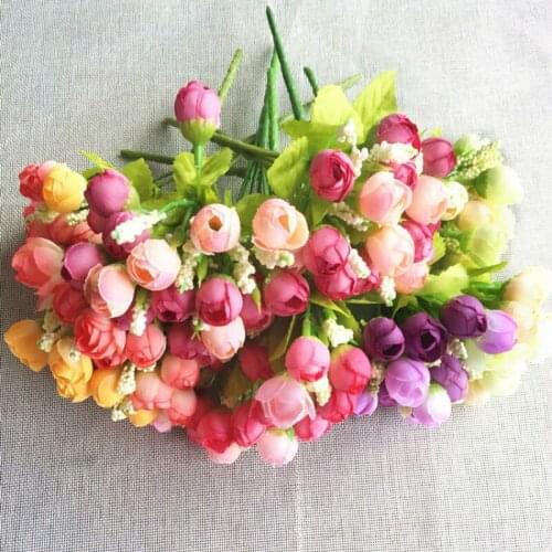 Rose Buds Artificial Flowers Artificial Simulation Flowers Home Party Wedding Decoration Plant Potted Plants