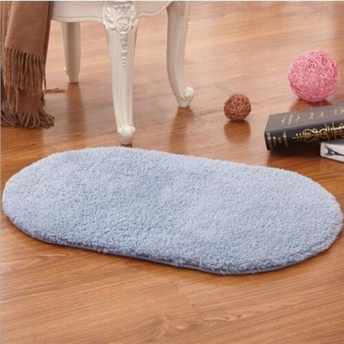 Living Room Carpets Absorbent Anti-slip Bath Mats Oval Soft Lamb Cashmere Floor Mat Doormats for Bedroom Bathroom Rugs Tapete