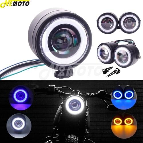 LED Angle Eye Single/Twin Dual Dominator Headlight Headlamp for Harley Sportster Chopper Bobber Cafe Racer Honda Suzuki Kawasaki