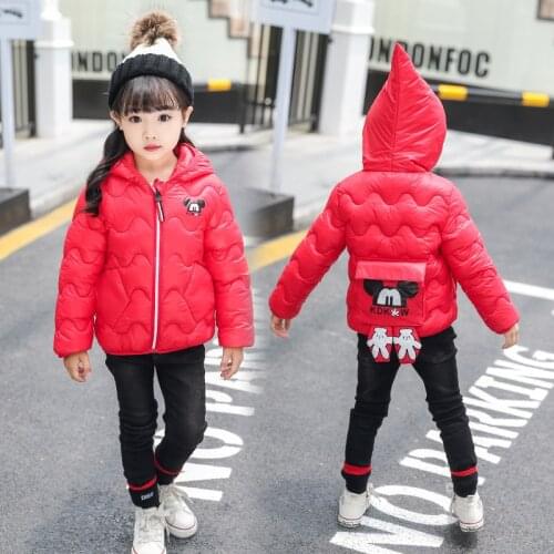 2019 New Baby Boy Girls Autumn Winter Down Jacket coat clothing Children cartoon Mickey Warm Thick Hooded Outerwear kids clothes