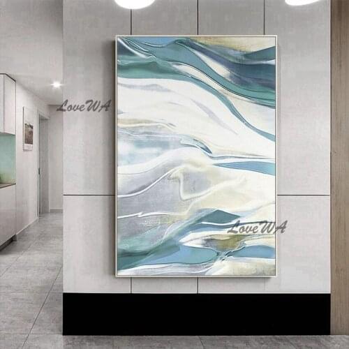 New Arrival Simple Light Colors Abstract 100% Handpainted Painting Modern Wall Art Home Decor On Canvas Concise Style No Framed