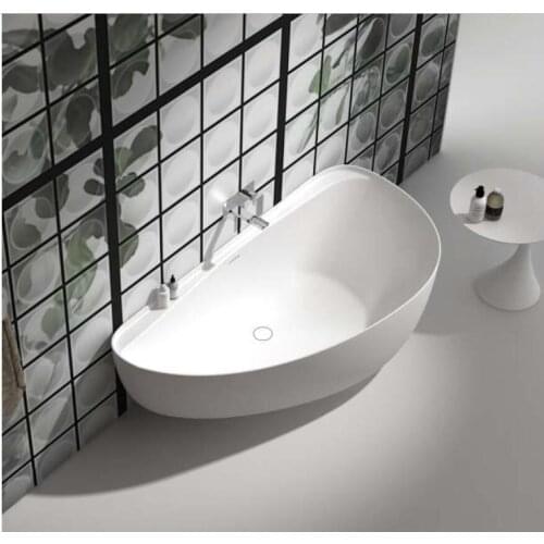 1700x850x550MM SOLID SURFCE STONE BATHTUB CORIAN SUPERIOR QUALITY FREESTANDING TUB - 65161