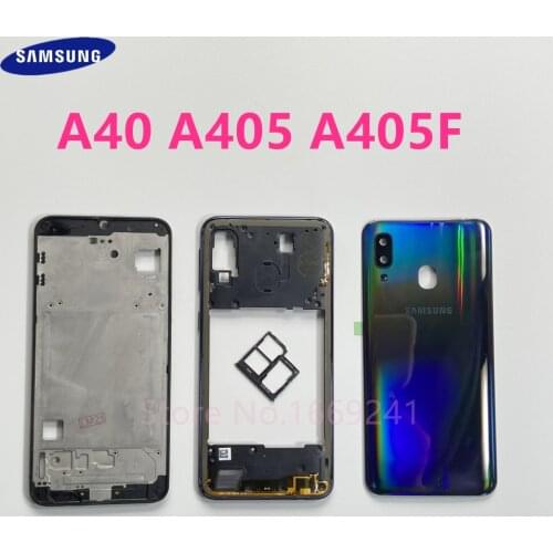 For SAMSUNG Galaxy A40 A405 A405F Complete Case Back Cover Full Housing Rear Battery Door Front Middle Frame Replacement
