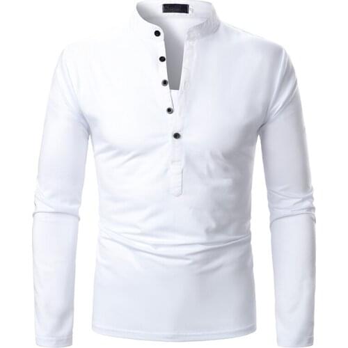 Casual Fashion Men T-Shirt Men T-Shirt Men Shirt Long Sleeve T-Shirt Solid Color Tops New Clothing Autumn Streetwear