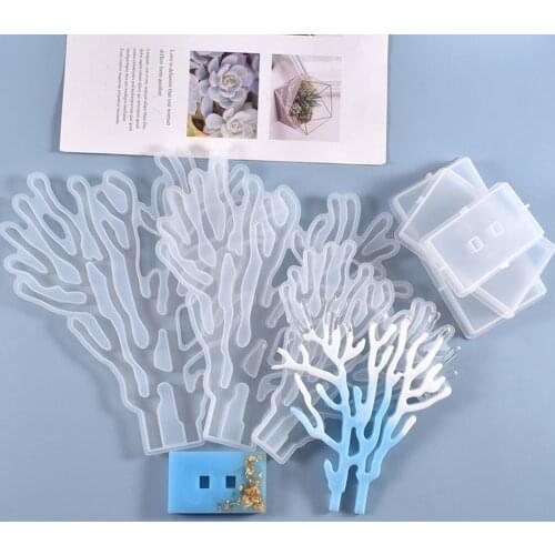 DIY Crystal Epoxy Mold Coral Pendant Table Base Silicone Mold Crafts Desktop Decoration Jewelry manual Making Tools Epoxy Molds