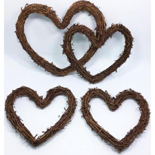 Heart Shape Rattan Decor Flowers Shop Window Wedding Decorations Natural Dried Rattan Cute Room Gift Home Ornament